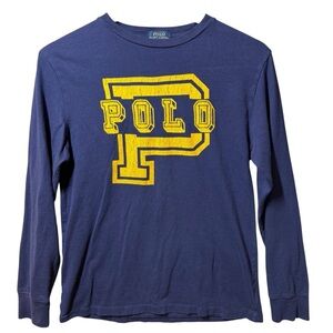 Polo Ralph Lauren Long Sleeve T Shirt Old School Vintage Look Youth‎ L 14-16